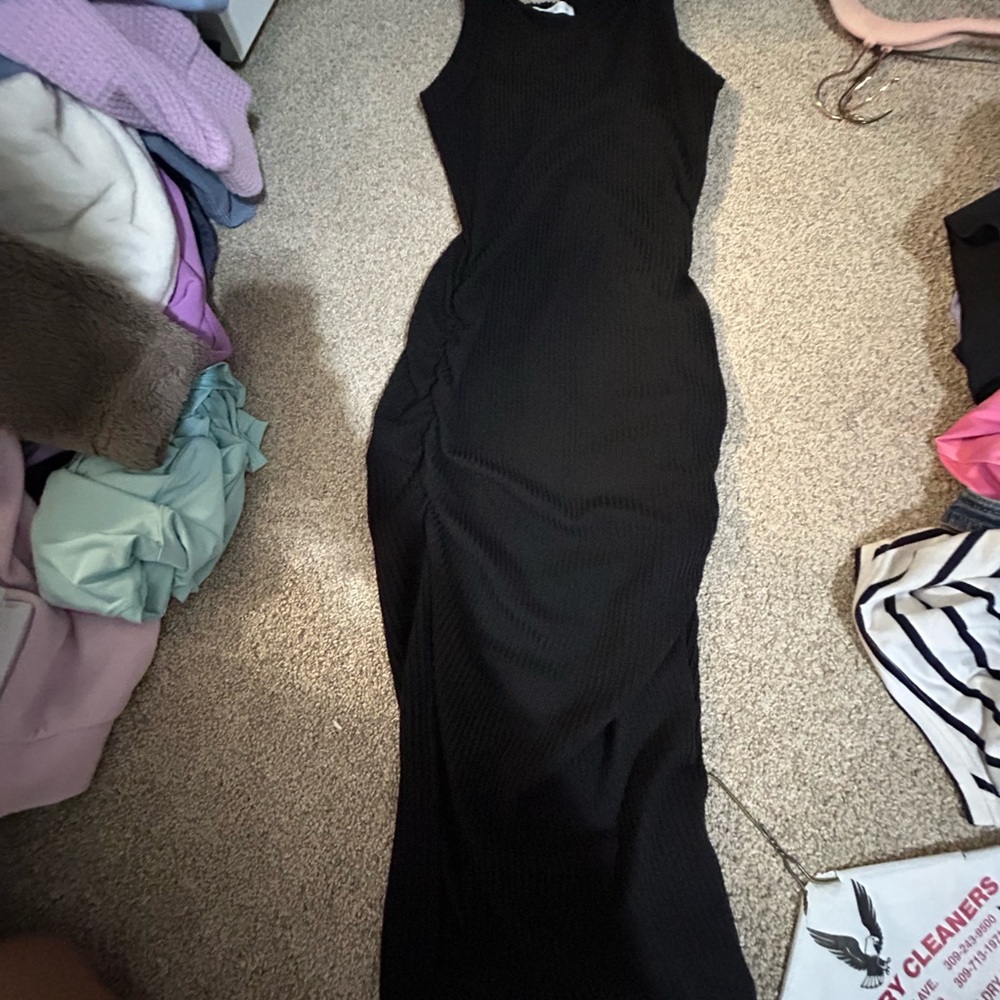 Black Halter Sheath Maxi Dress for Cocktail